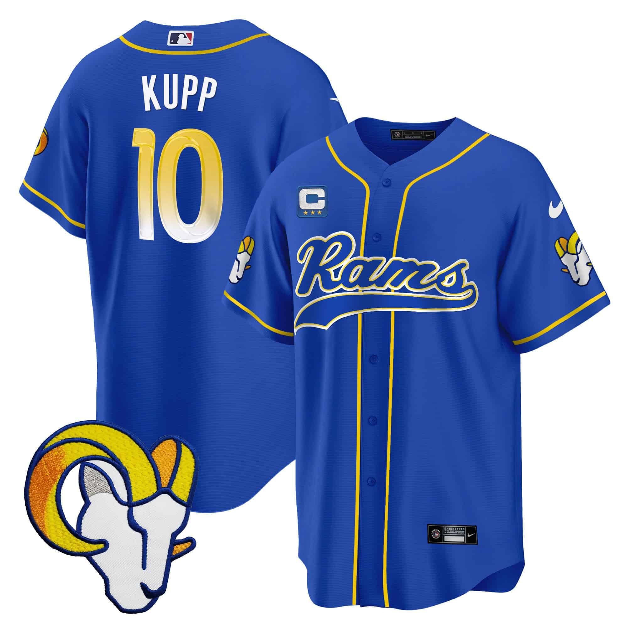 Men Los Angeles Rams #10 Kupp Blue 2024 Nike Baseball NFL Jersey style 1->customized nfl jersey->Custom Jersey